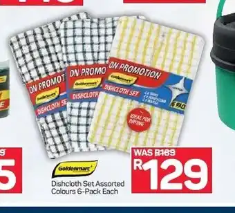 Goldenmarc Dishcloth Set Assorted Colours 6-pack each