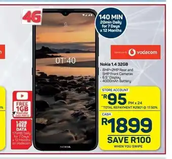 Pick n Pay Hypermarket Nokia 1.4 32GB offer