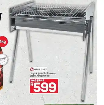 Pick n Pay Hypermarket Grill Chef Large Adjustable Stainless Steel Charcoal Braai offer
