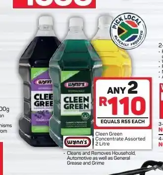 Pick n Pay Hypermarket Wynn's Cleen Green Concentrate Assorted 2 Litre offer