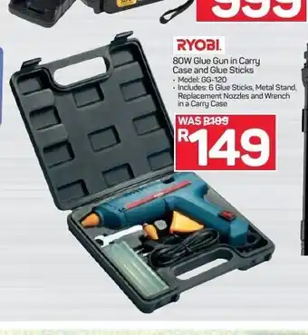 Pick n Pay Hypermarket Ryobi 80W Glue Gun in Carry Case and Glue Sticks offer