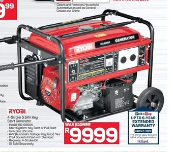 Pick n Pay Hypermarket Ryobi 4-Stroke 5.5KV Key Start Generator offer