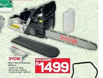 Pick n Pay Hypermarket Ryobi 40cc Petrol Chainsaw 400mm offer