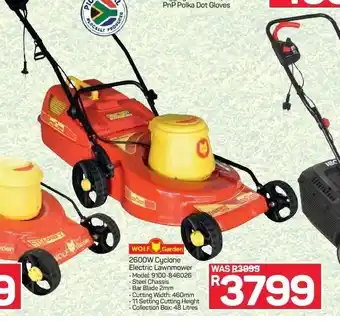 Pick n Pay Hypermarket Wolf Garden 2600W Cyclone Electric Lawnmower offer
