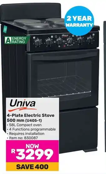 Game Univa 4-Plate Electric Stove 500 mm (U4C5-1) offer