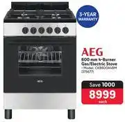 Makro AEG 600mm 4-Burner Gas/Electric Stove CKB600A4BM offer