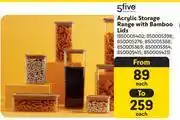 Makro Five Acrylic Storage Range With Bamboo Lids-Each offer