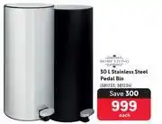 Makro Home Living 30L Stainless Steel Pedal Bin-Each offer