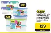 Makro Addis Set Of 4 x 500ml Or Set Of 3 x 800ml Or Set Of 2 x 1.65L Food Storage Sets-Per Set offer