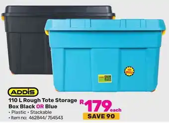 Game ADDIS 110 L Rough Tote Storage Box Black OR Blue offer