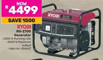 Game RYOBI RG-2700 Generator offer