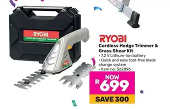 Game RYOBI Cordless Hedge Trimmer & Grass Shear Kit offer