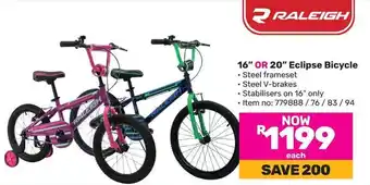 Game RALEIGH 16" OR 20" Eclipse Bicycle offer