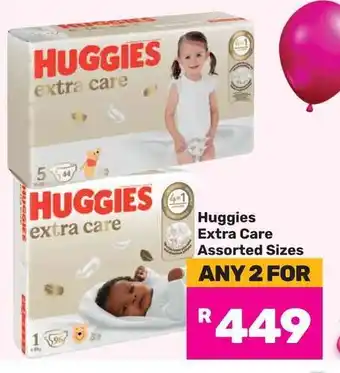 Game Huggies Extra Care Assorted Sizes offer