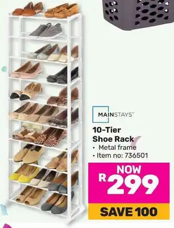 Game MAINSTAYS 10-Tier Shoe Rack offer