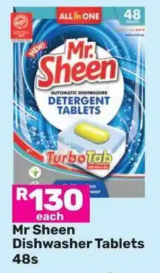 Game Mr Sheen Dishwasher Tablets 48s offer