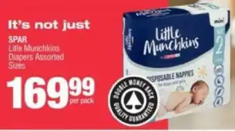 Spar SPAR Litle Munchkins Diapers Assorted Sizes offer