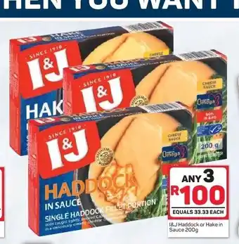 Pick n Pay Hypermarket I&J Haddock or Hake in Sauce 200g offer