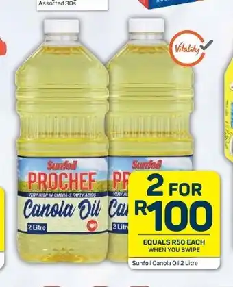 Pick n Pay Hypermarket Sunfoil Canola Oil 2 Litre offer