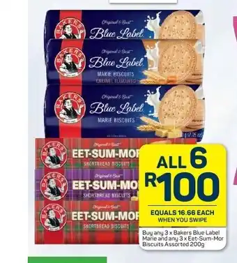 Pick n Pay Hypermarket Buy Any 3x Bakers Blue Label Marie and Any 3x Eet-Sum-Mor Biscuits Assorted 200g offer