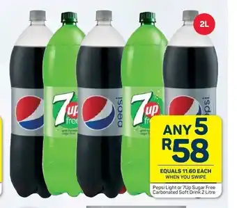 Pick n Pay Hypermarket Pepsi Light or 7Up Sugar Free Carbonated Soft Drink 2 Litre offer
