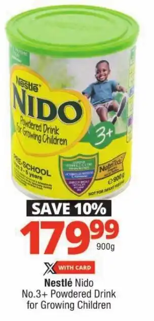 Checkers Nestlé Nido No.3+ Powdered Drink for Growing Children offer