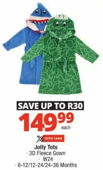 Checkers Jolly Tots 3D Fleece Gown offer