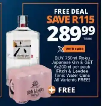 Checkers Liquor Shop Roku Japanese Gin 750ml offer
