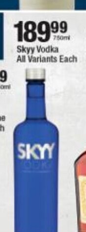 Skyy Vodka All Variants 750ml each