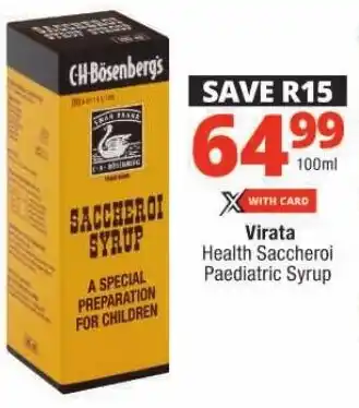 Checkers Virata Health Saccheroi Paediatric Syrup offer