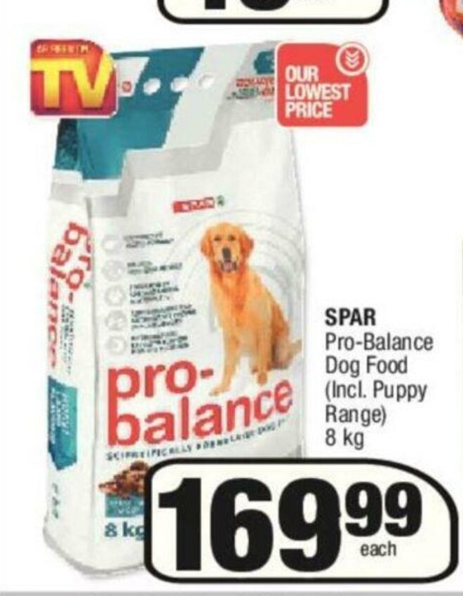 Spar ProBalance Dog Food 8kg offer at KwikSpar