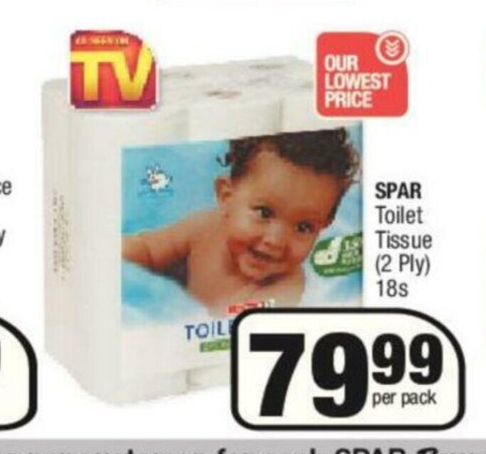 Spar Toilet Tissue 18s offer at KwikSpar