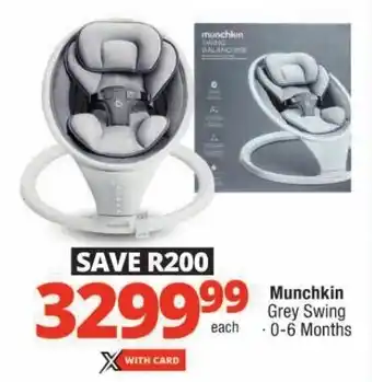 Checkers Munchkin Grey Swing offer