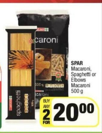 KwikSpar Spar Macaroni, Spaghetti or Elbows Macaroni 500g offer