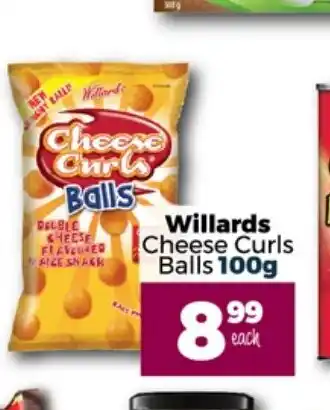 Take 'n Pay Willards Cheese Curls Bails 100g offer