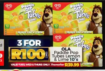 Take 'n Pay Ola Paddle Pop Tubes Lemon & Lime 10's offer