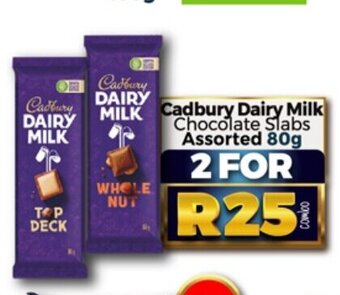 Take 'n Pay Cadbury Dairy Milk Chocolate Slabs Assorted 80g offer