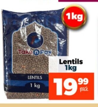 Take 'n Pay Lentils 1kg offer