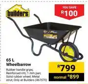 Builders Warehouse Builders 65Ltr Wheelbarrow offer