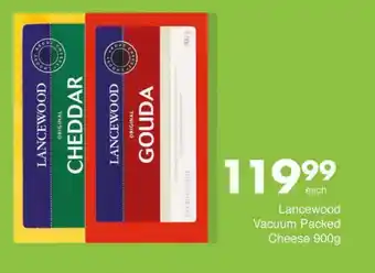Save Hyper Lancewood Vacuum Packed Cheese 900g offer