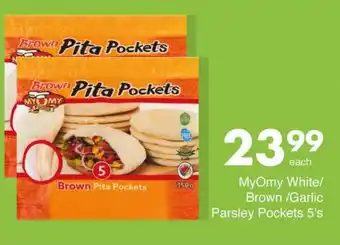 MyOmy White/ Brown/Garlic Parsley Pockets 5's
