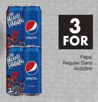Save Hyper Pepsi Regular Cans 4x500ml offer