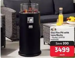 Makro Alva - gas fire pit with lava rocks offer