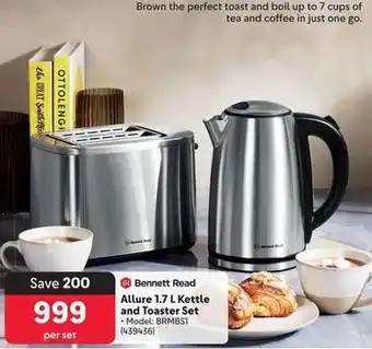 Makro Bennett read - allure 1.7 l kettle and toaster set offer