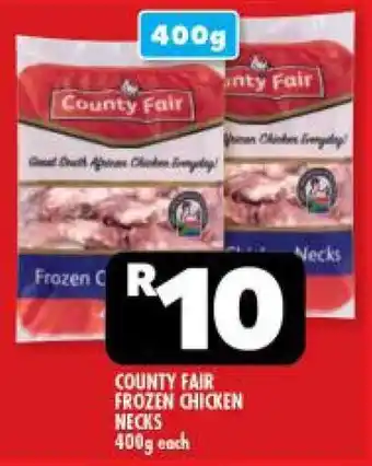 Usave COUNTY FAIR FROZEN CHICKEN NECKS 400g each offer