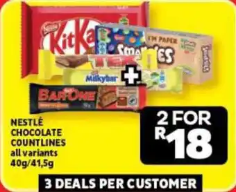 Usave NESTLÉ CHOCOLATE COUNTLINES all variants 40g/41,5g offer