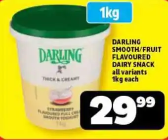 Usave DARLING SMOOTH/FRUIT FLAVOURED DAIRY SNACK all variants 1kg each offer
