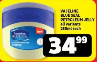 Usave VASELINE BLUE SEAL PETROLEUM JELLY all variants 250ml each offer