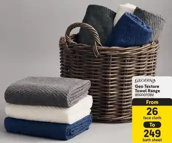 Glodina - geo texture towel range
