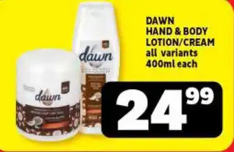 Usave DAWN HAND & BODY LOTION/CREAM all variants 400ml each offer